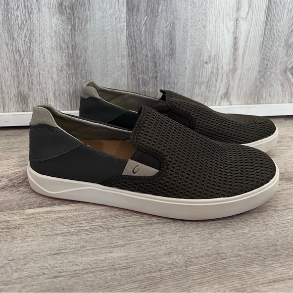 Olukai Lae’Ahi Slip On Sneakers Men’s Size 8  Grey Clay Mesh Shoes Casual CLEAN - Picture 1 of 12